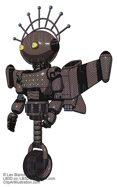 Android Containing Oval Wide Head And Yellow Eyes And Techno Halo Ornament And Light Chest Exoshielding And Chest Green Blue Lights Array And Stellar Jet Wing Rocket Pack And Unicycle Wheel. #17743