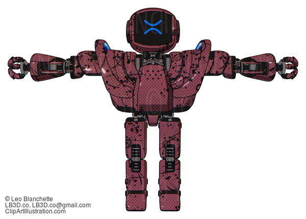 Android Containing Digital Display Head And Wince Symbol Expression And Heavy Upper Chest And Heavy Mech Chest And Battle Mech Chest And Prototype Exoplate Legs. Muavewood Halftone Grunge. T-Pose. #17780