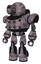 Mech containing cable connector head and heavy upper chest and chest energy sockets and light leg exoshielding and stomper foot mod. Dark sketchy. Standing looking right restful pose.