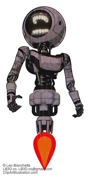 Android Containing Round Head Chomper Design And Light Chest Exoshielding And Ultralight Chest Exosuit And Jet Propulsion. Dark Dirty Scrawl Sketch. Hero Pose. #17835