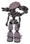 Bot containing metal knucklehead design and light chest exoshielding and minigun back assembly and no chest plating and light leg exoshielding and spike foot mod. Dark sketch.