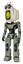 Robot containing old computer monitor and pixel design of yellow happy face and old computer magnetic tape and light chest exoshielding and ultralight chest exosuit and prototype exoplate legs.
