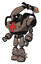 Mech containing flat elongated skull head and heavy upper chest and first aid chest symbol and light leg exoshielding and spike foot mod. Khaki halftone. Facing right view.