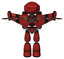 Mech containing oval wide head and red horizontal visor and light chest exoshielding and stellar jet wing rocket pack and no chest plating and light leg exoshielding. Cherry tomato red. T-pose.