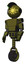Droid containing oval wide head and sunshine patch eye and techno mohawk and light chest exoshielding and prototype exoplate chest and unicycle wheel. Army green halftone. Facing right view.