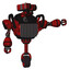 Robot containing dual retro camera head and heavy upper chest and chest vents and unicycle wheel. Red blood grunge material. Pointing left or pushing a button..