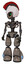 Mech containing grey alien style head and green inset eyes and galea roman soldier ornament and helmet and light chest exoshielding and no chest plating and light leg exoshielding. Patent khaki metal.