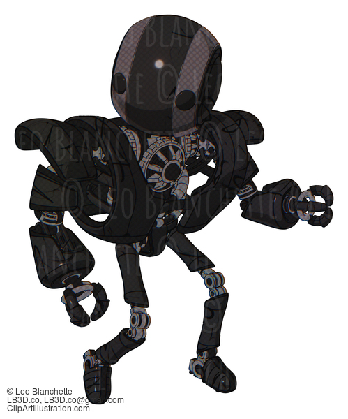 Android Containing Round Head And Maru Eyes And Heavy Upper Chest And Heavy Mech Chest And Ultralight Foot Exosuit. Toon Black Scribbles Sketch. Fight Or Defense Pose.. #18218