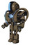 Droid containing round head and large vertical visor and heavy upper chest and heavy mech chest and spectrum fusion core chest and prototype exoplate legs. Desert tan painted. Facing right view.