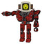 Bot containing old computer monitor and yellow pixel face surprised and old retro speakers and heavy upper chest and heavy mech chest and shoulder spikes and prototype exoplate legs.