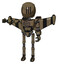 Bot containing round head and three lens sentinel visor and light chest exoshielding and chest valve crank and stellar jet wing rocket pack and ultralight foot exosuit. Desert tan painted.