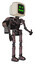 Robot containing old computer monitor and happy pixel face and light chest exoshielding and rocket pack and no chest plating and ultralight foot exosuit. Dusty rose red metal. Facing left view.
