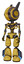 Cyborg containing round head and maru eyes and head winglets and light chest exoshielding and no chest plating and light leg exoshielding and megneto-hovers foot mod. Construction yellow halftone.