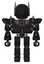 Mech containing round head and bug eye array and head winglets and heavy upper chest and heavy mech chest and shoulder spikes and prototype exoplate legs. Toon black scribbles sketch. Front view.