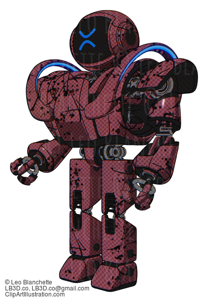 Android Containing Digital Display Head And Wince Symbol Expression And Heavy Upper Chest And Heavy Mech Chest And Battle Mech Chest And Prototype Exoplate Legs. Muavewood Halftone Grunge. #18701