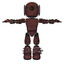 Automaton containing round head and large cyclops eye and light chest exoshielding and prototype exoplate chest and light leg exoshielding and spike foot mod. Steampunk copper. T-pose.