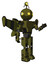 Robot containing oval wide head and yellow eyes and minibot ornament and light chest exoshielding and prototype exoplate chest and stellar jet wing rocket pack and prototype exoplate legs.