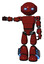Mech containing oval wide head and blue eyes and light chest exoshielding and prototype exoplate chest and light leg exoshielding and megneto-hovers foot mod. Matted red.