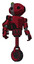 Automaton containing oval wide head and green led ornament and light chest exoshielding and prototype exoplate chest and rocket pack and unicycle wheel. Fire engine red halftone. Hero pose.
