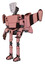 Cyborg containing humanoid face mask and binary war paint and light chest exoshielding and prototype exoplate chest and stellar jet wing rocket pack and ultralight foot exosuit. Toon pink tint.