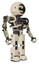 Automaton containing round head chomper design and heavy upper chest and no chest plating and prototype exoplate legs. Off white toon. Facing left view.