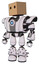 Automaton containing dual retro camera head and cardboard box head and heavy upper chest and heavy mech chest and blue energy fission element chest and light leg exoshielding and spike foot mod.