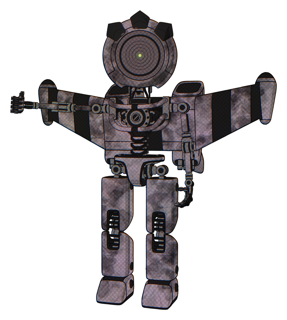 Automaton containing green dot eye corn row plastic hair and light chest exoshielding and stellar jet wing rocket pack and no chest plating and prototype exoplate legs. Sketch pad cloudy smudges.