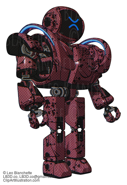 Android Containing Digital Display Head And Wince Symbol Expression And Heavy Upper Chest And Heavy Mech Chest And Battle Mech Chest And Prototype Exoplate Legs. Muavewood Halftone Grunge. #19129