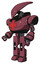 Mech containing flat elongated skull head and heavy upper chest and first aid chest symbol and prototype exoplate legs. Muavewood halftone. Facing right view.