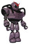 Mech containing grey alien style head and black eyes and heavy upper chest and light leg exoshielding. Lilac metal. Facing left view.