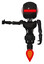Bot containing round head and horizontal red visor and first aid emblem and light chest exoshielding and ultralight chest exosuit and jet propulsion. Toon black scribbles sketch.