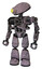 Droid containing yellow cyclops dome head and heavy upper chest and no chest plating and light leg exoshielding. Dark sketch lines. Standing looking right restful pose.