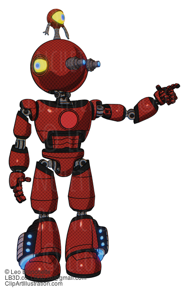 Android Containing Oval Wide Head And Telescopic Steampunk Eyes And Minibot Ornament And Light Chest Exoshielding And Red Chest Button And Light Leg Exoshielding And Megneto-Hovers Foot Mod. #19407