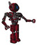Robot containing digital display head and x face and winglets and heavy upper chest and no chest plating and prototype exoplate legs. Grunge dots royal red. Interacting.