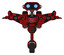 Bot containing dual retro camera head and cute retro robo head and yellow head leds and light chest exoshielding and red energy core and stellar jet wing rocket pack and unicycle wheel.