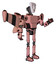 Cyborg containing humanoid face mask and binary war paint and light chest exoshielding and prototype exoplate chest and stellar jet wing rocket pack and ultralight foot exosuit. Toon pink tint.