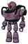 Mech containing grey alien style head and black eyes and heavy upper chest and light leg exoshielding. Lilac metal. Standing looking right restful pose.