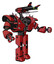 Automaton containing dual retro camera head and communications array head and heavy upper chest and heavy mech chest and shoulder spikes and prototype exoplate legs. Primary red halftone. Interacting.