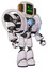 Bot containing old computer monitor and angry pixels face and old retro speakers and heavy upper chest and heavy mech chest and spectrum fusion core chest and light leg exoshielding.
