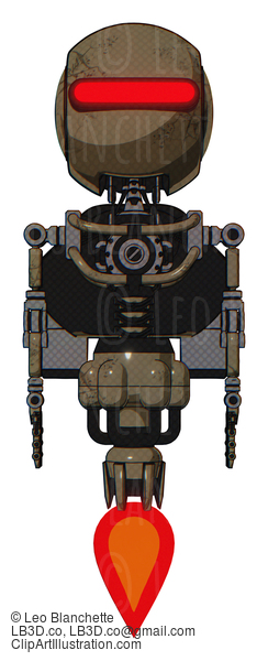Android Containing Round Head And Horizontal Red Visor And Light Chest Exoshielding And Rocket Pack And No Chest Plating And Jet Propulsion. Desert Tan Painted. Front View. #19748