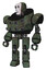 Bot containing humanoid face mask and skeleton war paint and heavy upper chest and chest energy sockets and prototype exoplate legs. Old corroded copper. Standing looking right restful pose.