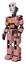 Mech containing humanoid face mask and skeleton war paint and light chest exoshielding and yellow star and prototype exoplate legs. Toon pink tint. Facing right view.
