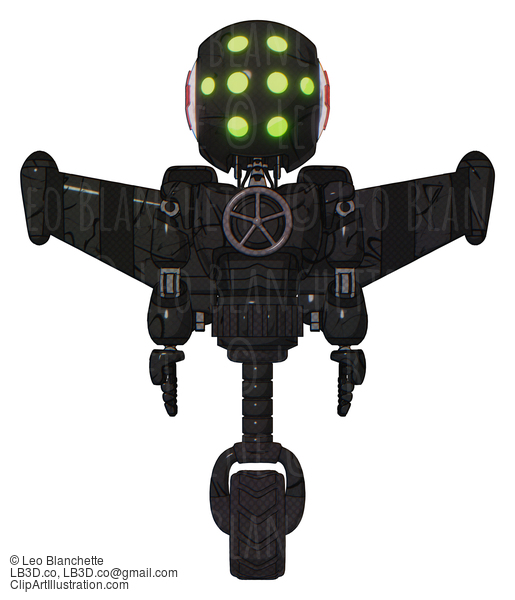 Android Containing Round Head And Green Eyes Array And First Aid Emblem And Light Chest Exoshielding And Chest Valve Crank And Stellar Jet Wing Rocket Pack And Unicycle Wheel. #19884