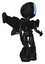 Cyborg containing round head and large vertical visor and light chest exoshielding and ultralight chest exosuit and stellar jet wing rocket pack and light leg exoshielding and stomper foot mod.