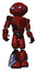 Mech containing oval wide head and blue eyes and light chest exoshielding and prototype exoplate chest and light leg exoshielding and megneto-hovers foot mod. Matted red. Hero pose.