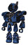 Mech containing digital display head and sleeping face and winglets and heavy upper chest and heavy mech chest and light leg exoshielding and spike foot mod. Grunge dark blue.