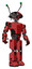 Mech containing dual retro camera head and shrimp head and light chest exoshielding and prototype exoplate chest and prototype exoplate legs. Primary red halftone. Hero pose.