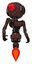 Bot containing round head and red laser crystal array and head light gadgets and light chest exoshielding and ultralight chest exosuit and jet propulsion. Steampunk copper. Hero pose.