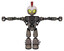 Bot containing grey alien style head and yellow eyes with blue pupils and galea roman soldier ornament and helmet and heavy upper chest and no chest plating and light leg exoshielding .