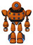 Cyborg containing dual retro camera head and power symbol head and heavy upper chest and chest energy sockets and light leg exoshielding and megneto-hovers foot mod. Secondary orange halftone.